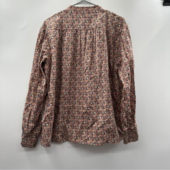 Ba&sh Freja Micro Floral Long Sleeve Button Neck‎ Cotton-Poplin Blouse Sz 3 (L) - Picture 5 of 10